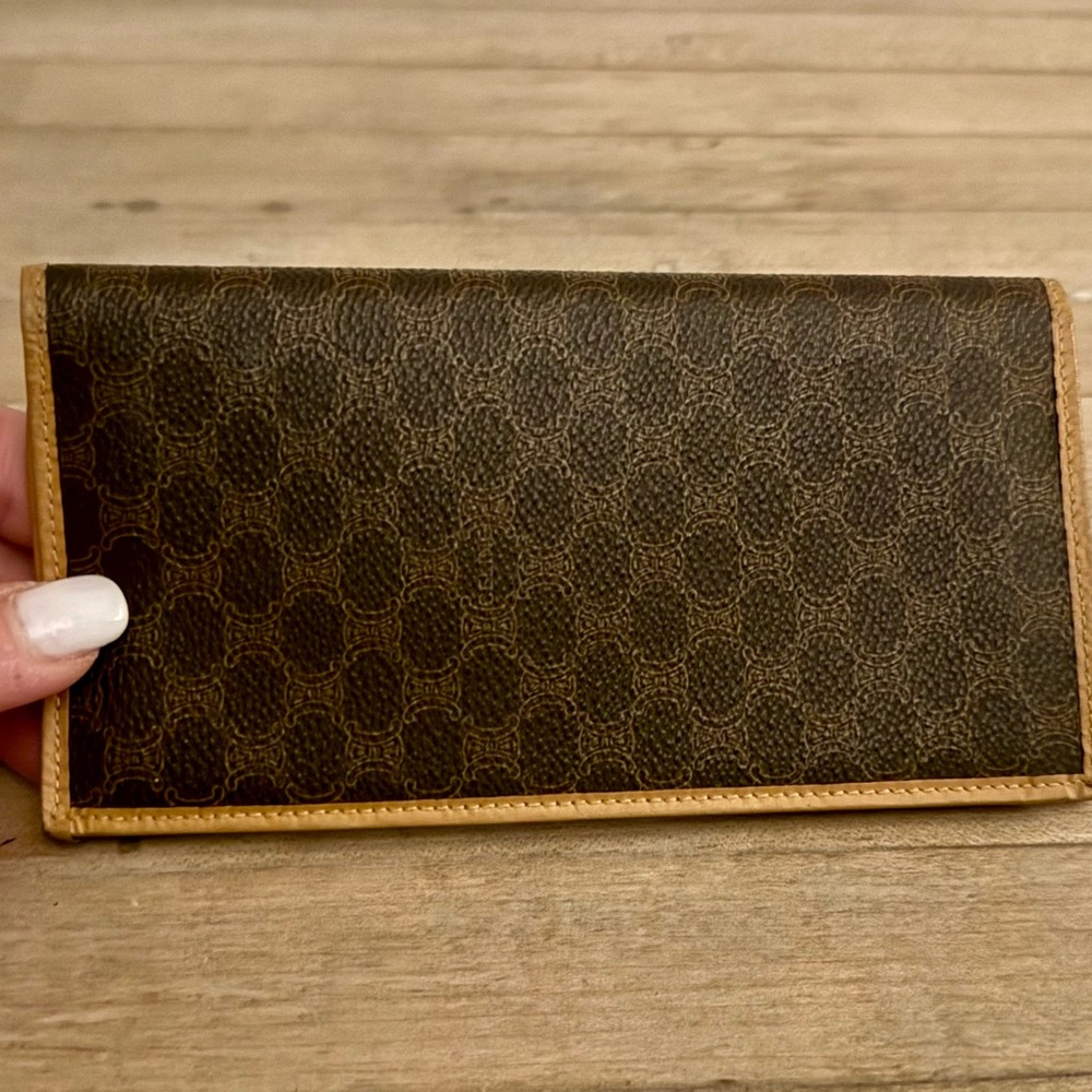 Celine Brown Macadam Coated Canvas & Leather Wallet